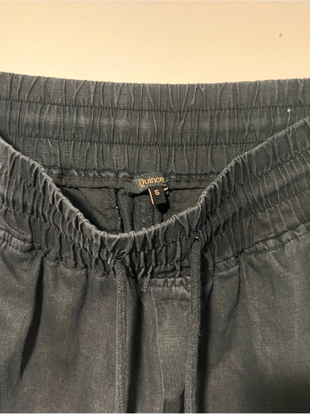 Quince women’s Black Elastic-Waist Linen pants